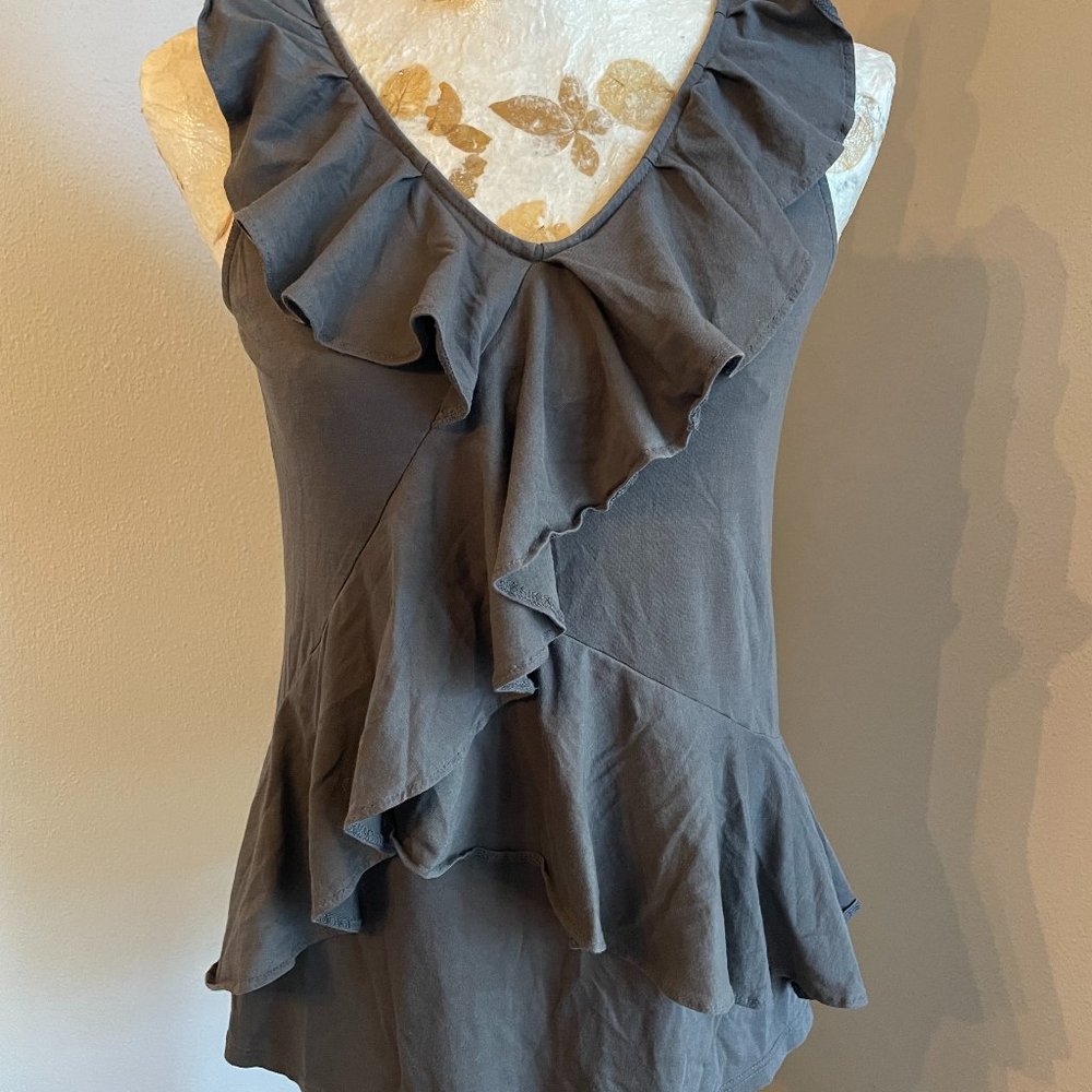 Gray Flutter Top